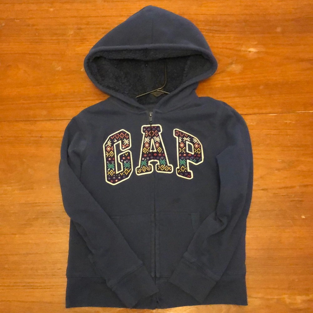 GAP girls Sherpa lined sweatshirt size M (8)